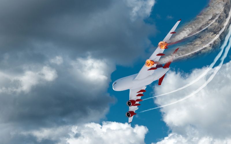 sonhar com avião caindo e pegando fogo